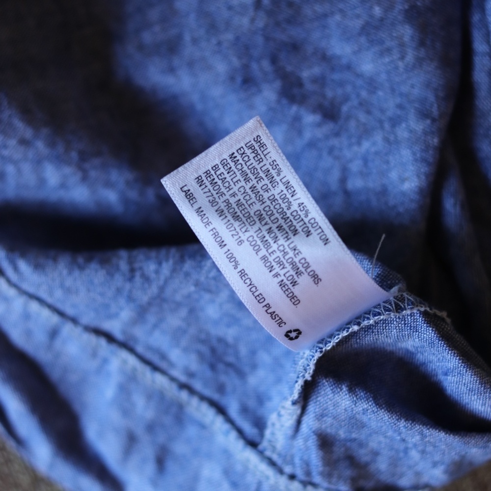 Maternity embroidered chambray linen blouse - Picture 6 of 6